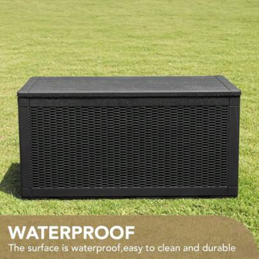 Outdoor Furniture Resin - صندوق تخزين خارجي كبير قابل للقفل