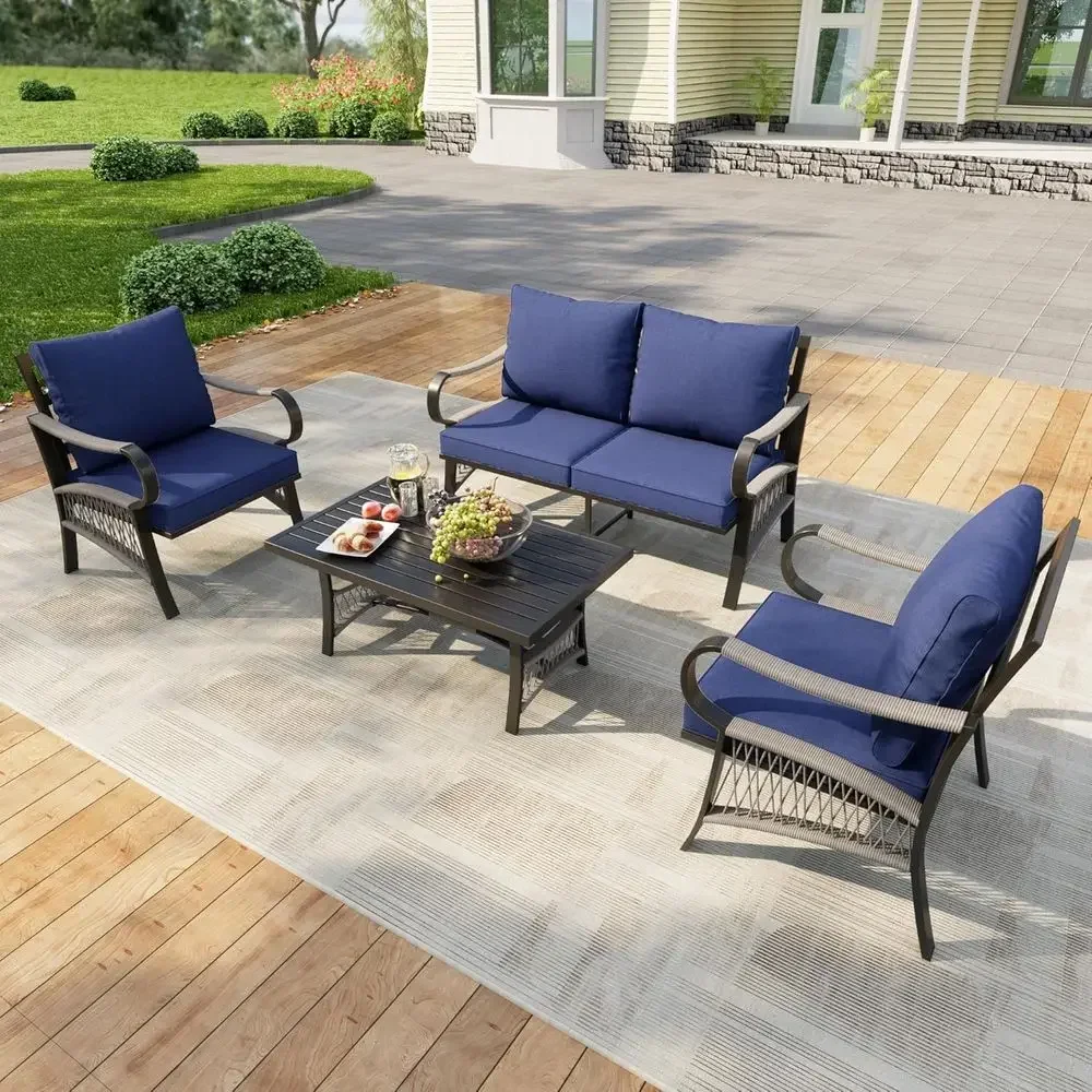 Outdoor Furniture Loveseat - طقم أثاث خارجي معدني مكون من