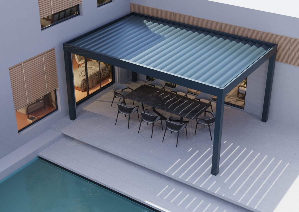 Outdoor Furniture Aluminum - شرفة حديقة خارجية مستطيلة الشكل من