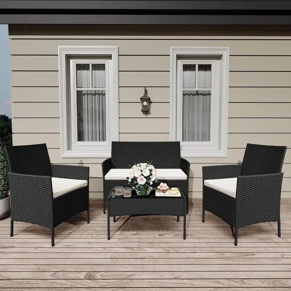 Outdoor Furniture Loveseat - طقم أثاث من الخيزران المكون من