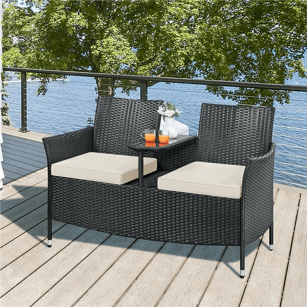 Outdoor Furniture Balcony - كرسي مزدوج فاخر للاستخدام الخارجي بسعة