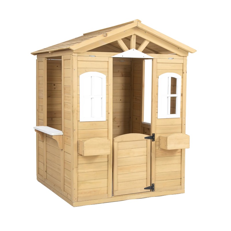 Outdoor Furniture Kids - بيت لعب خشبي كلاسيكي حديث للأطفال،