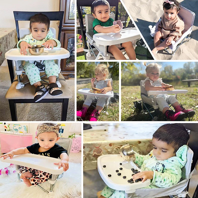 Outdoor Furniture Kids - كرسي طعام محمول للأطفال قابل للطي