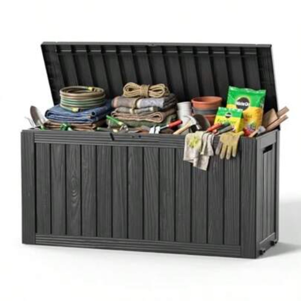 Outdoor Furniture Resin - صندوق تخزين خارجي سعة 90 جالون