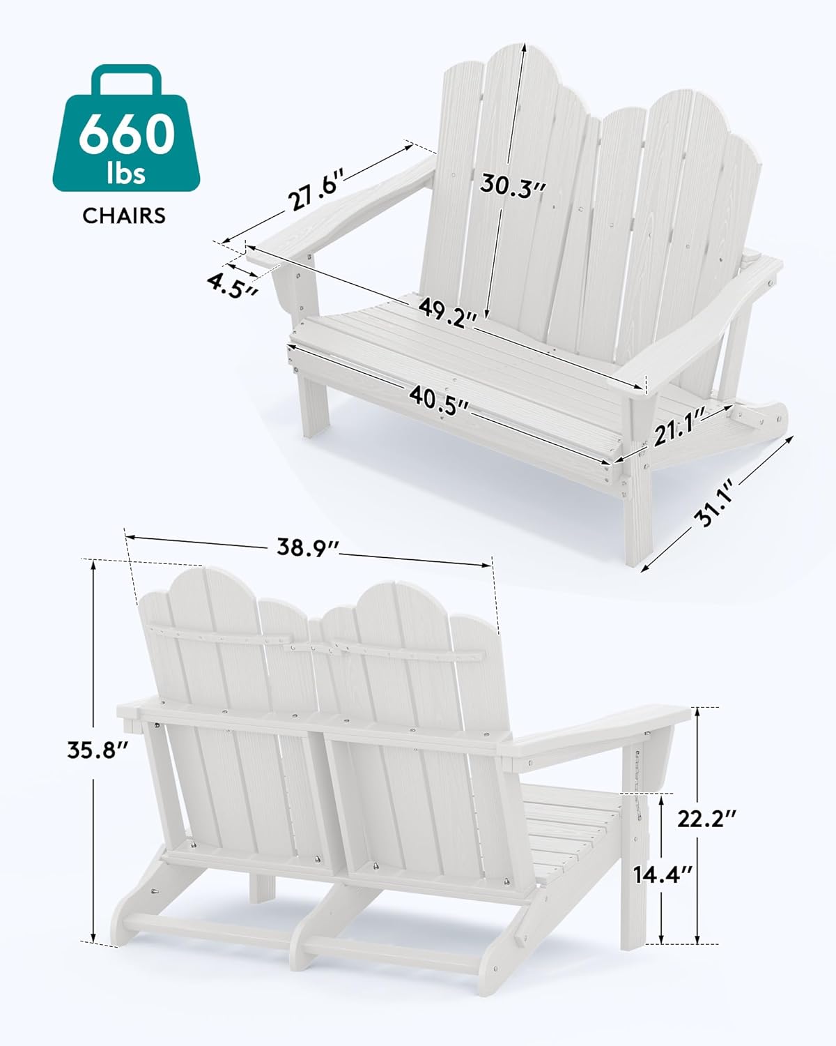 كرسي أديرونداك قابل للطي مصنوع - مراجعة Outdoor Furniture Loveseat وسعره