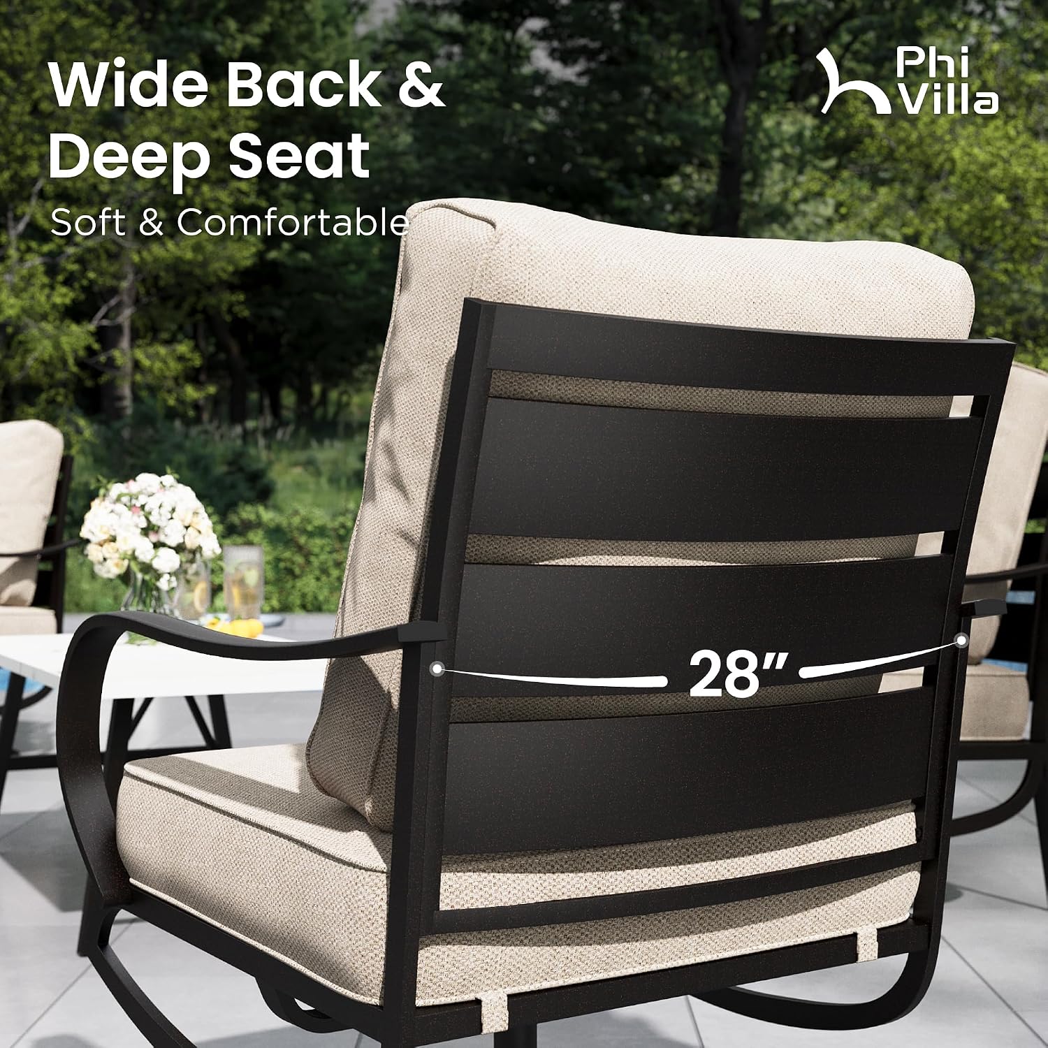 كرسي فناء دوار، طقم من قطعتين  - مراجعة Deck Chair Lounger وسعره