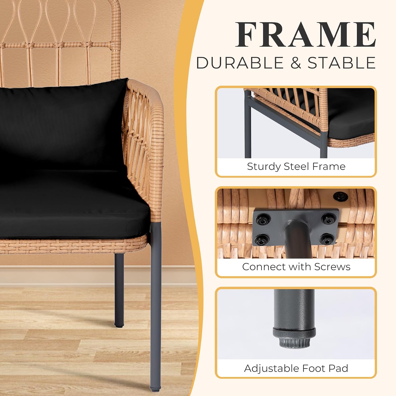 كرسي حب من الروطان مع طاولة زج - مراجعة Outdoor Furniture Loveseat وسعره