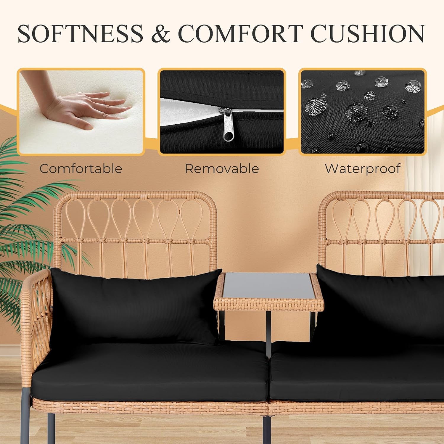 كرسي حب من الروطان مع طاولة زج - مراجعة Outdoor Furniture Loveseat وسعره
