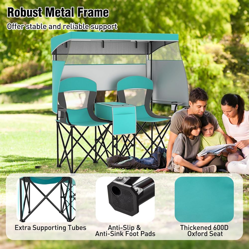 كرسي تخييم قابل للطي لشخصين مع - مراجعة Outdoor Furniture Loveseat وسعره