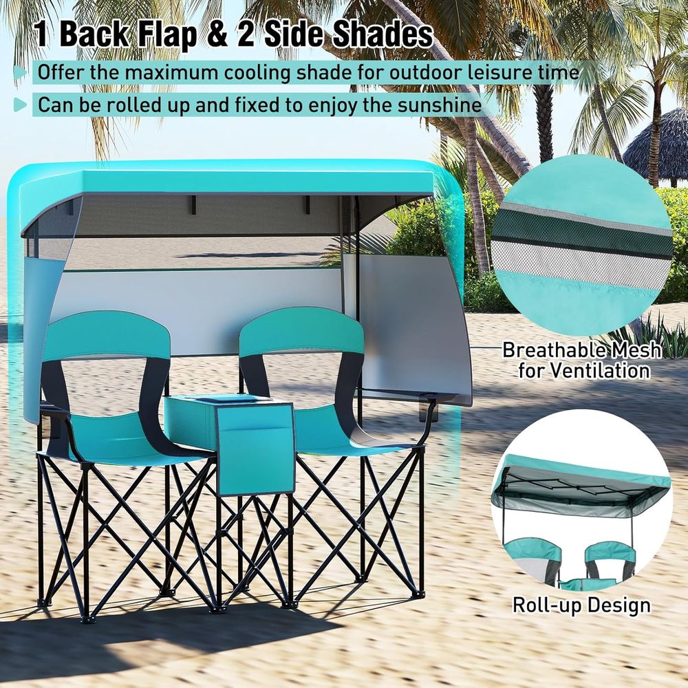 كرسي تخييم قابل للطي لشخصين مع - مراجعة Outdoor Furniture Loveseat وسعره