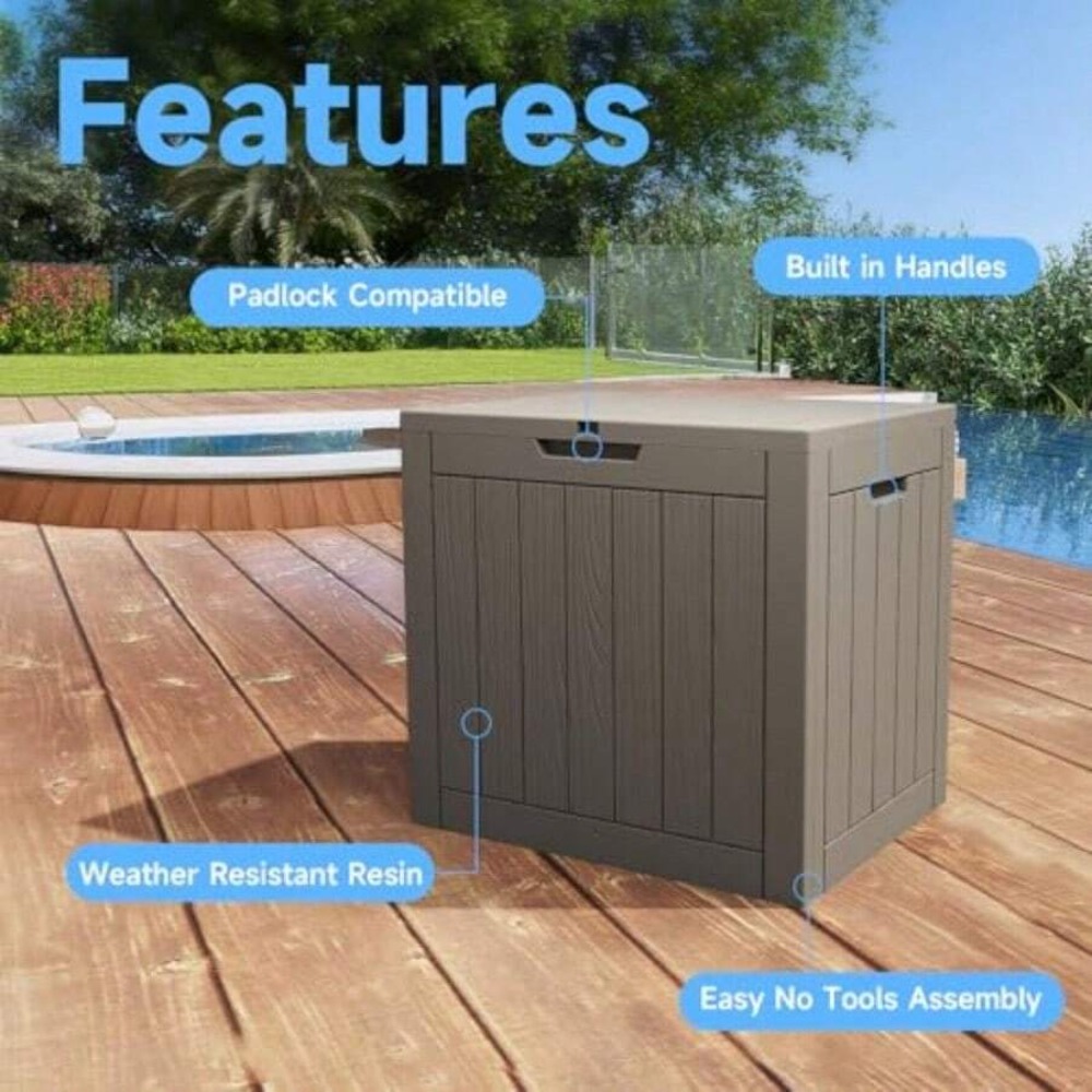 صندوق تخزين خارجي سعة 45 جالون - مراجعة Outdoor Furniture Resin وسعره