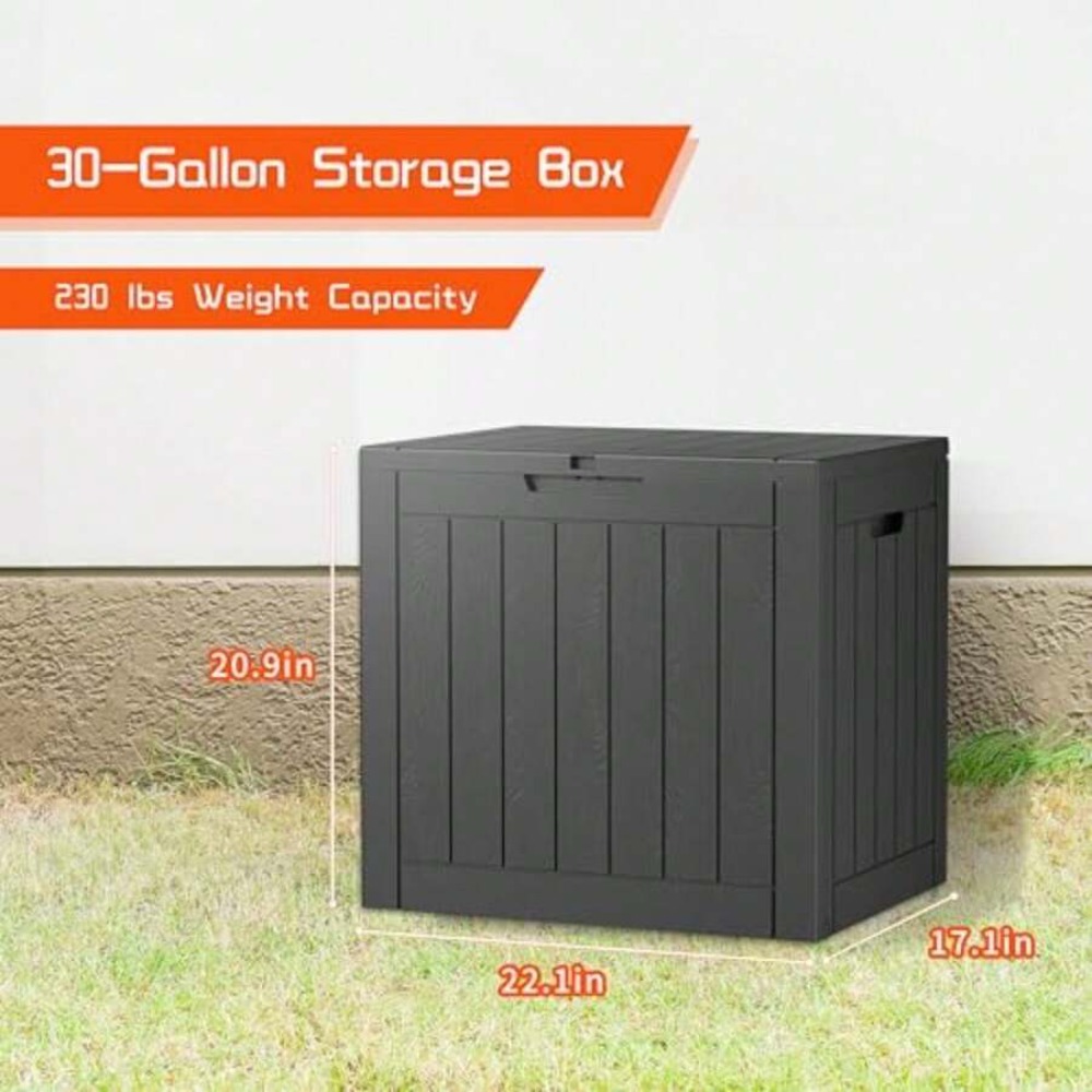 صندوق تخزين خارجي سعة 30 جالون - مراجعة Outdoor Furniture Resin وسعره