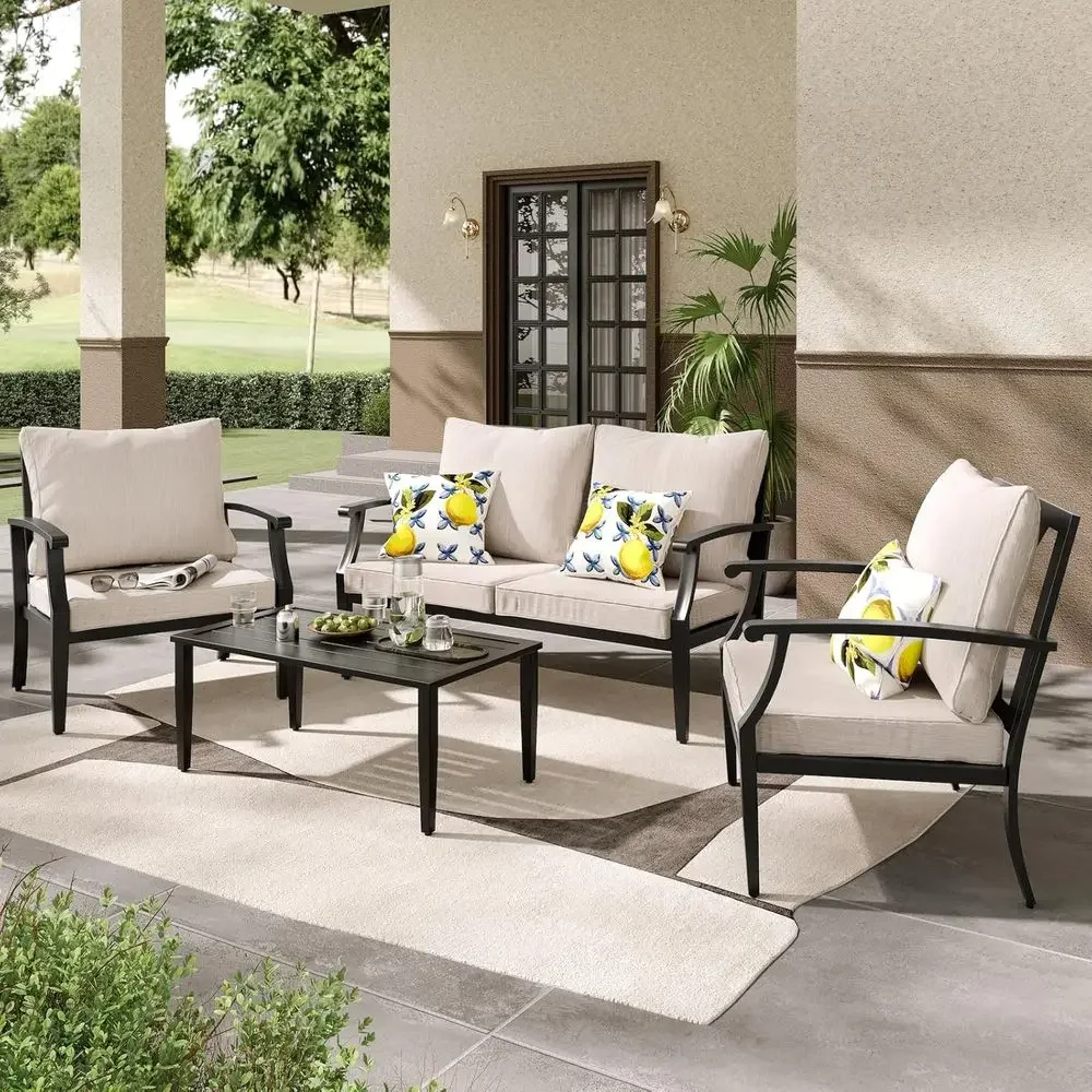 طقم أثاث خارجي مكون من 4 قطع:  - مراجعة Outdoor Furniture Loveseat وسعره