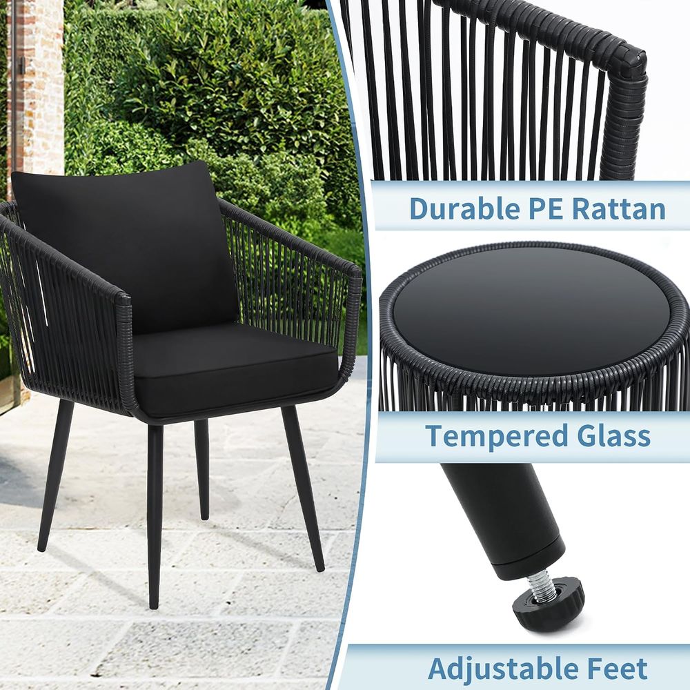 طقم بيسترو من الروطان مكون من  - مراجعة Bistro Table Set وسعره