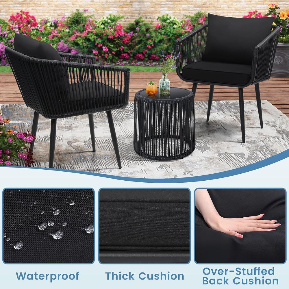 طقم بيسترو من الروطان مكون من  - مراجعة Bistro Table Set وسعره