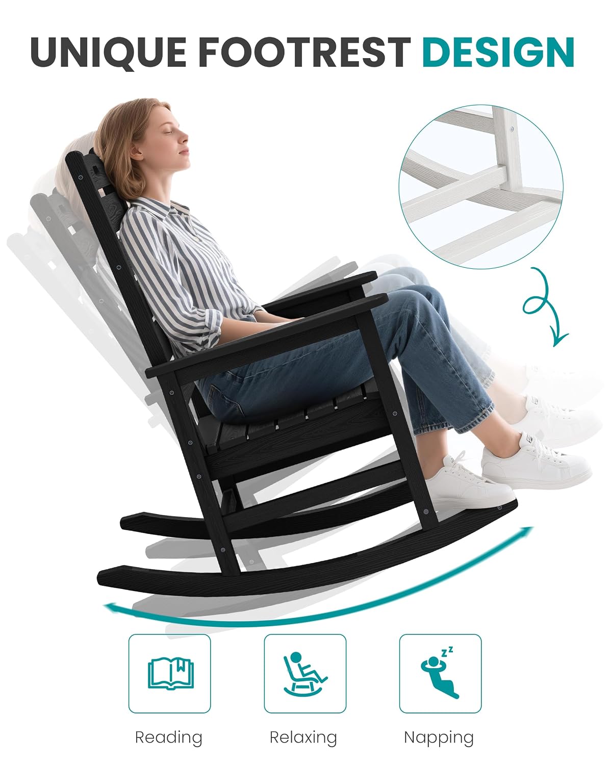 كرسي هزاز خارجي كبير الحجم مع  - مراجعة Deck Chair Lounger وسعره