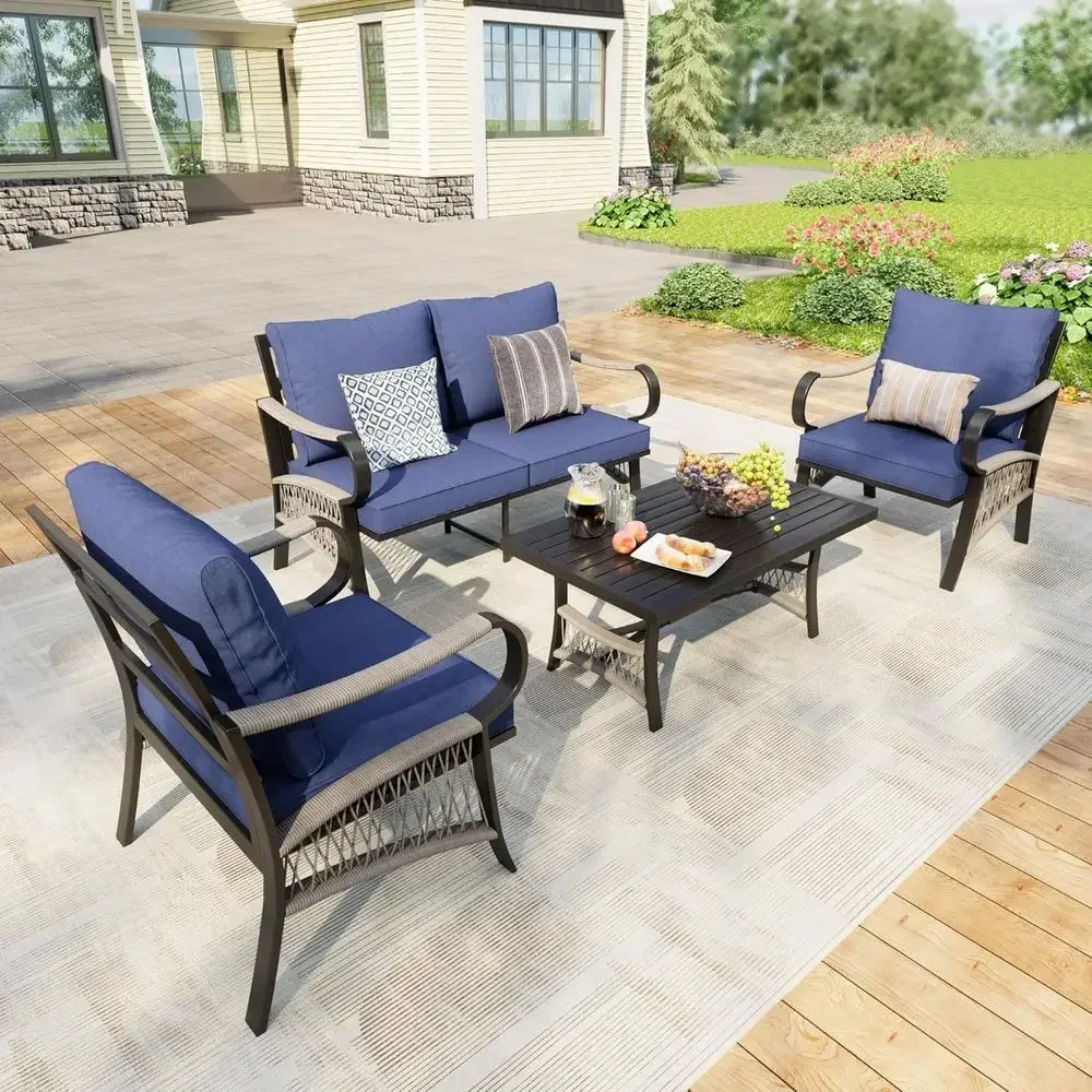 طقم أثاث خارجي معدني مكون من 4 - مراجعة Outdoor Furniture Loveseat وسعره