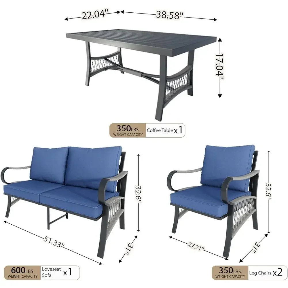 طقم أثاث خارجي معدني مكون من 4 - مراجعة Outdoor Furniture Loveseat وسعره