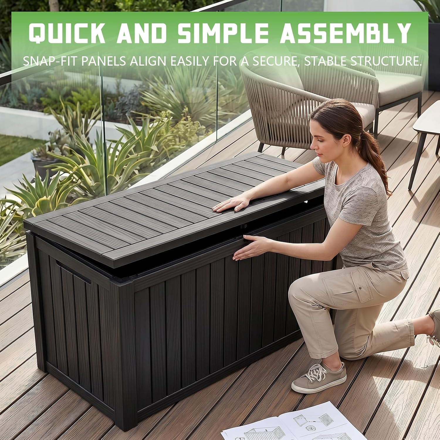 صندوق تخزين خارجي من الراتنج ب - مراجعة Outdoor Furniture Resin وسعره