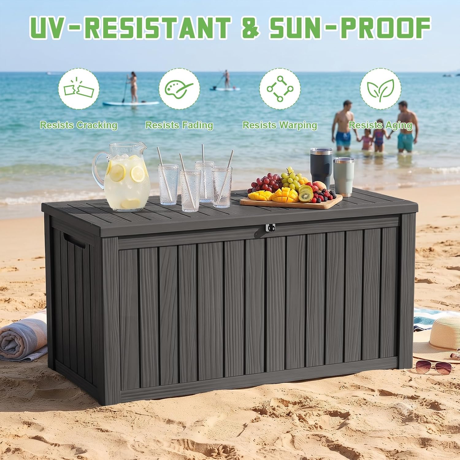 صندوق تخزين خارجي من الراتنج ب - مراجعة Outdoor Furniture Resin وسعره