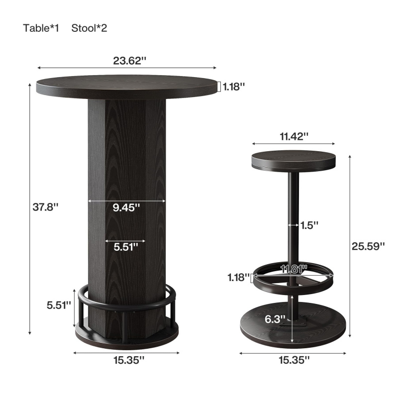 طاولة بار مستديرة مع كراسي من  - مراجعة Bistro Table Set وسعره
