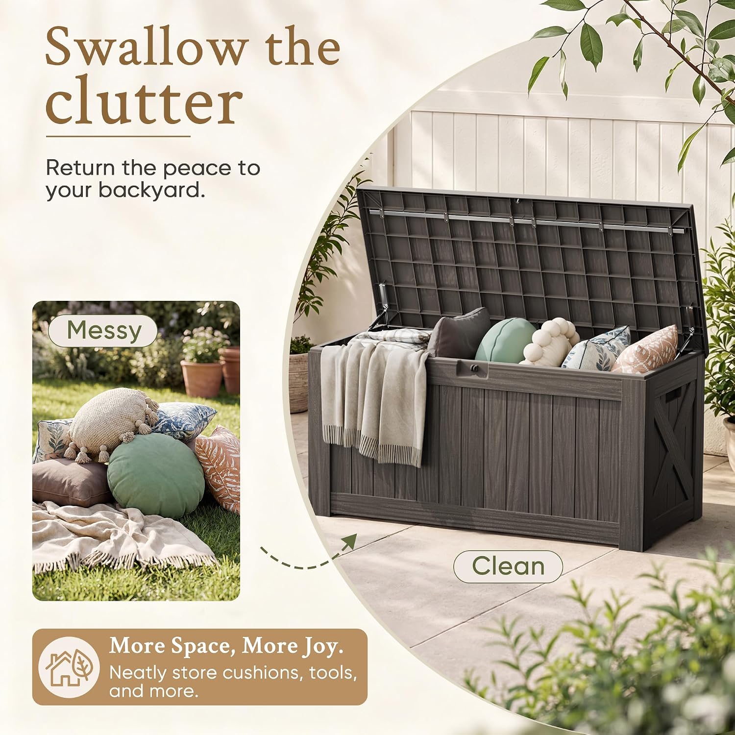 صندوق تخزين كبير بسعة 120 جالو - مراجعة Outdoor Furniture Resin وسعره