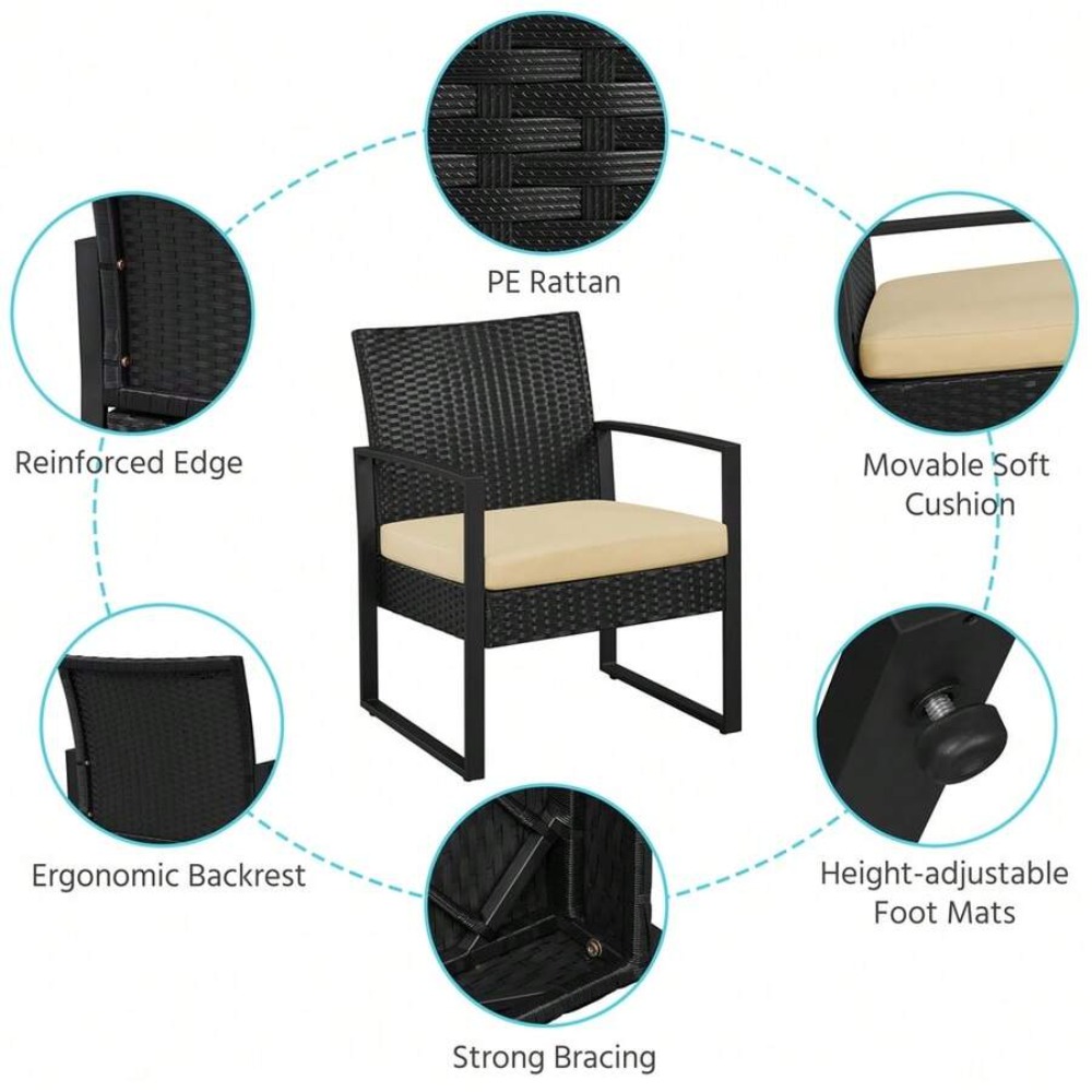 طقم أثاث خارجي من 3 قطع مصنوع  - مراجعة Outdoor Furniture Balcony وسعره