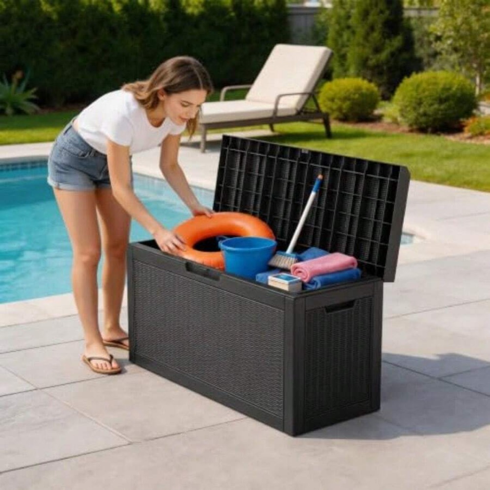 صندوق تخزين خارجي مقاوم للماء  - مراجعة Outdoor Furniture Resin وسعره