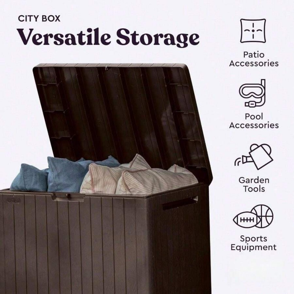 صندوق تخزين خارجي من الراتنج ب - مراجعة Outdoor Furniture Resin وسعره