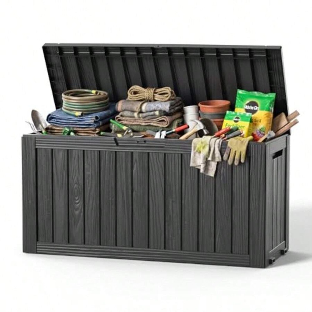 صندوق تخزين خارجي سعة 90 جالون - مراجعة Outdoor Furniture Resin وسعره
