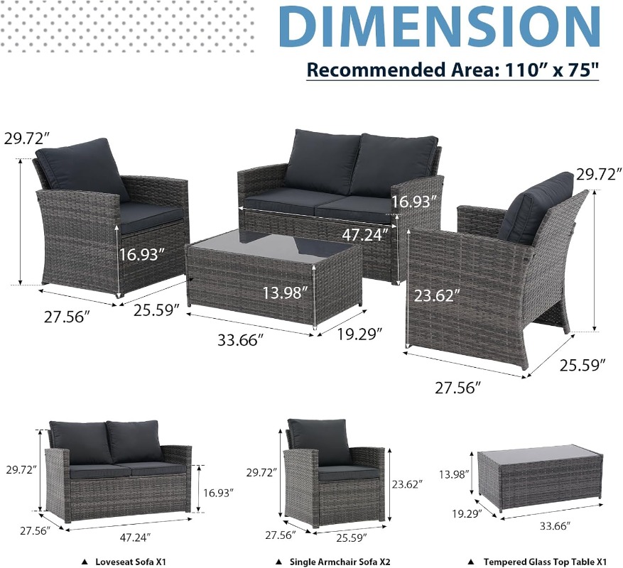 طقم أثاث خارجي من JOIVI، مجموع - مراجعة Outdoor Furniture Loveseat وسعره