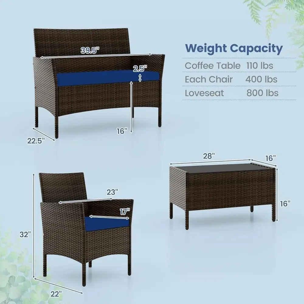 طقم أثاث خارجي مكون من 4 قطع - - مراجعة Outdoor Furniture Loveseat وسعره